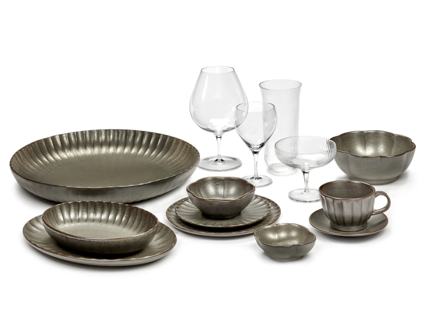 Serax Inku Ridged Bowl XL 15 Cm 2 Serax Inku Ridged Bowl XL 15 Cm - Image 2