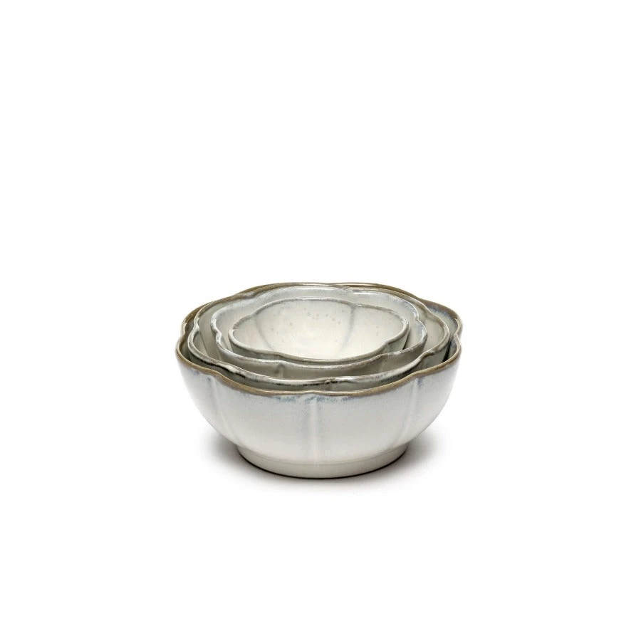 Serax INKU Ribbed Bowl M White 4 Serax INKU Ribbed Bowl M White - Image 4