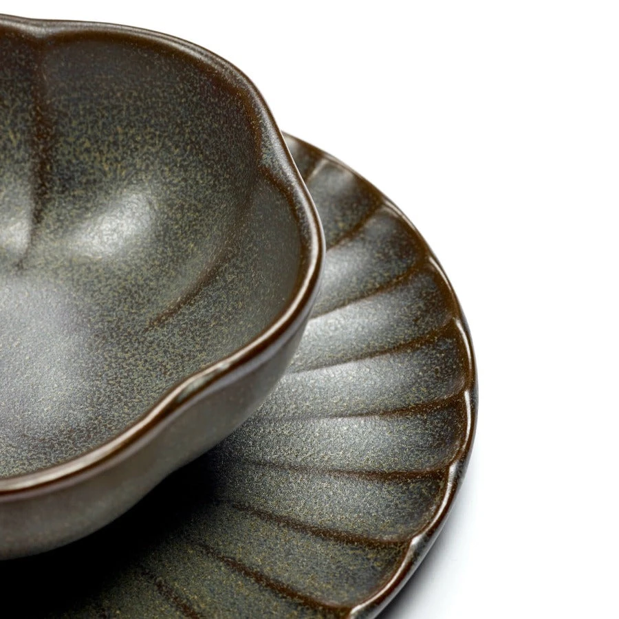 Serax INKU Ribbed Bowl Green M 3 Serax INKU Ribbed Bowl Green M - Image 3