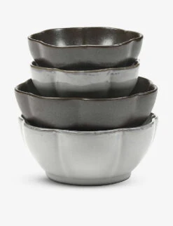 Serax Sergio Herman Inku Apero Stoneware Bowls Set Of Four