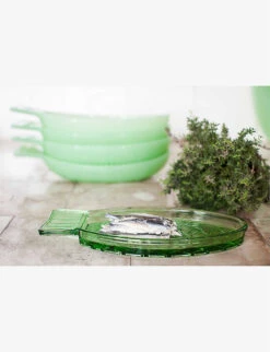 Serax Paola Navone Fish & Fish Large Flat Glass Tray 35cm -Serax R04134691 GREEN ALT03