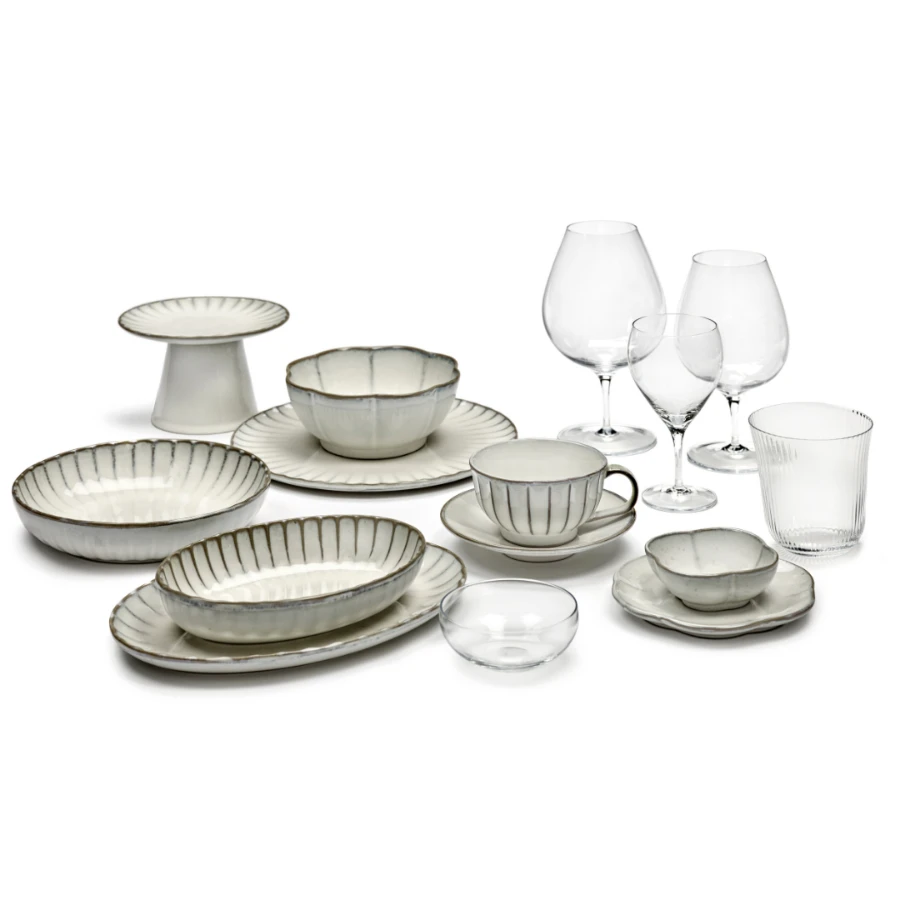 Serax INKU Ribbed Bowl M White 5 Serax INKU Ribbed Bowl M White - Image 5